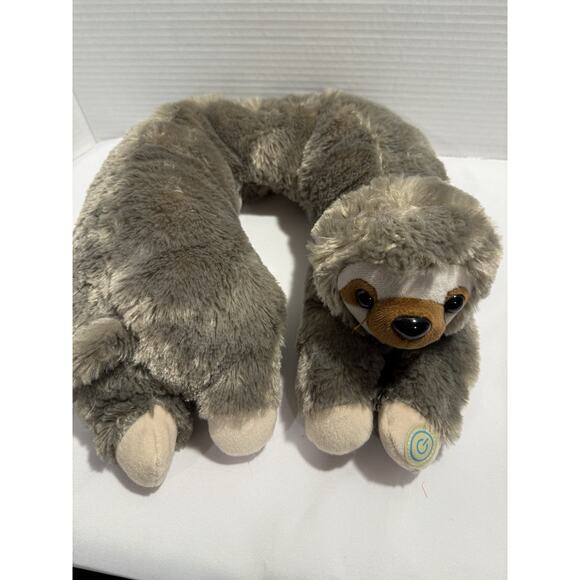 20" Sloth Neck Massager Pillow Soft Brown Plush Stuffed Animal Vibrates - Works - Picture 1 of 7